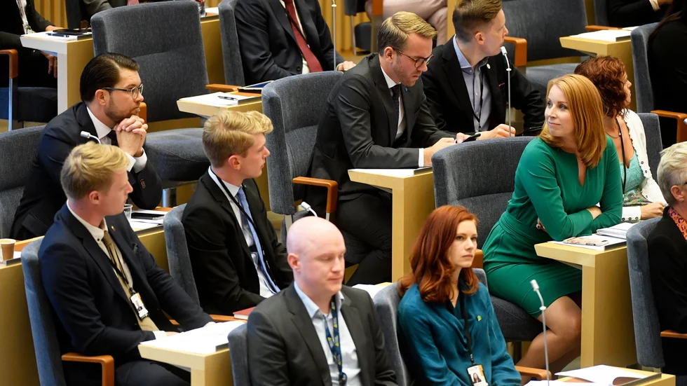 Om blickar kunnat tala....Jimmie Åkesson och Annie Lööf är två av riksdagens huvudaktörer i det knepiga läge som råder. Stefan Löfven kan inte sitta med armarna i kors. Han behöver se om sitt hus.