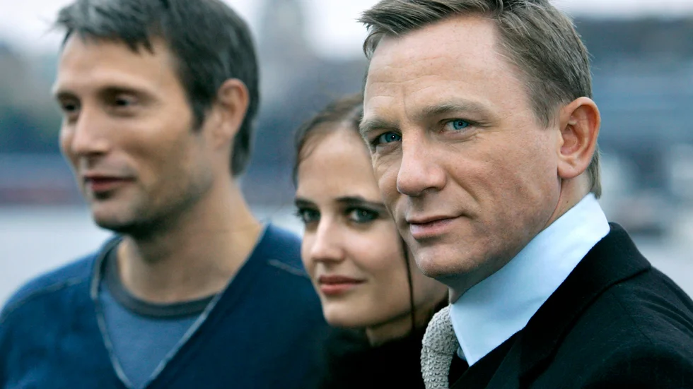 Daniel Craig på besök i Stockholm tillsammans med Mads Mikkelsen och Eva Green i samband med hans första Bondfilm "Casino royale" 2006. Arkivbild.