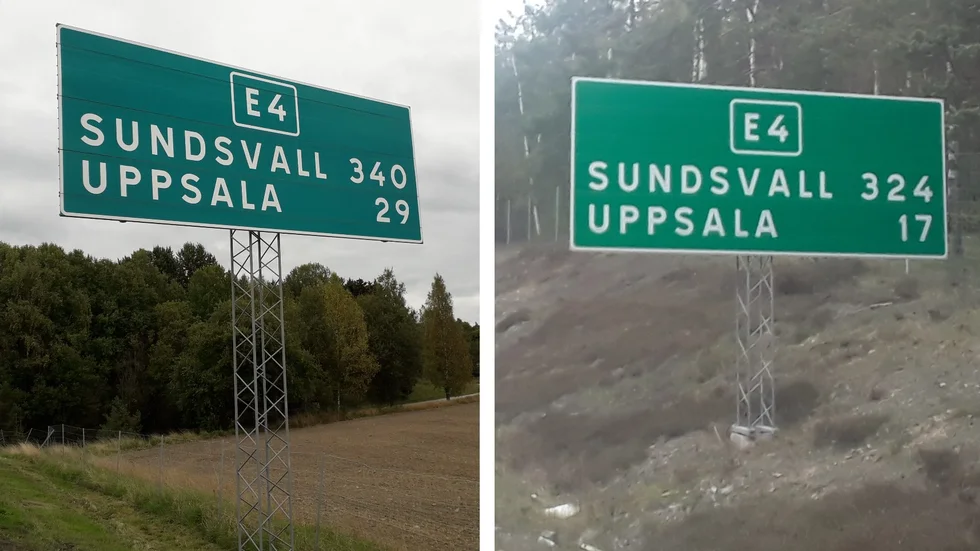 Hur har trafikverket beräknat avståndet på skyltarna, undrar Jonas Dahlgren.