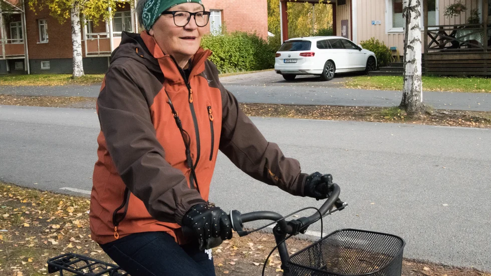 Boden är bra att cykla i men på vissa ställen är det lite dåligt utmärkt var man får cykla, tycker Britt-Inger Pettersson.