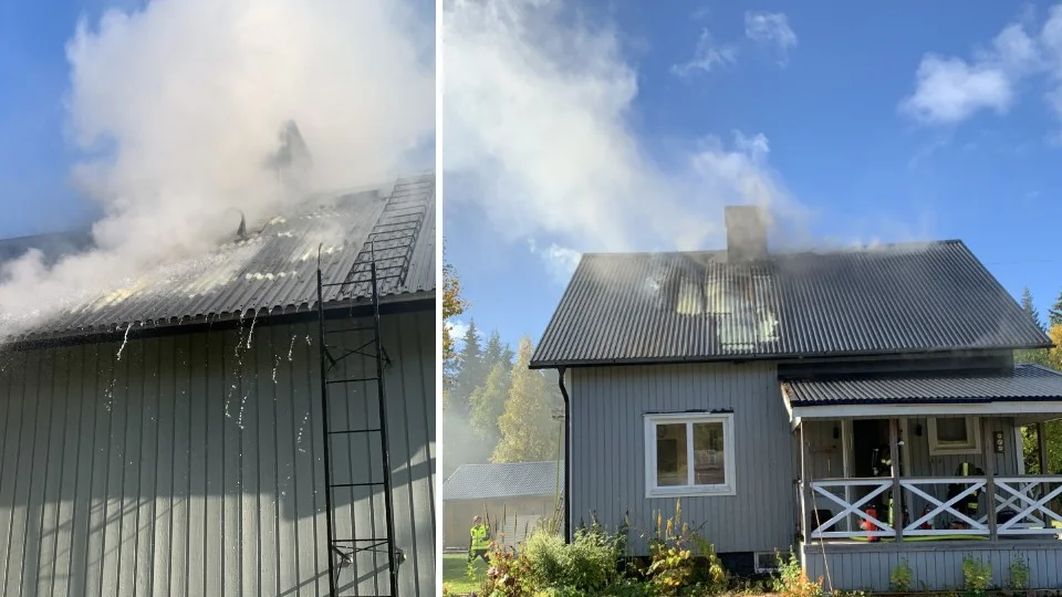 Villan totalskadades i branden.