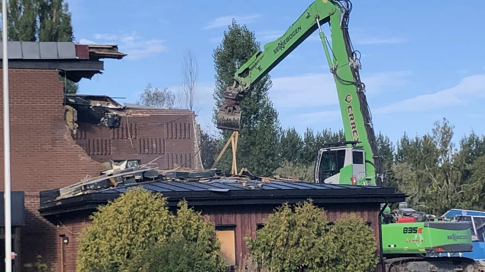 Rivningen av Folkets park i Motala.