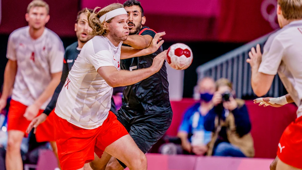 Danmarks storstjärna Mikkel Hansen gjorde nio mål mot Egypten.