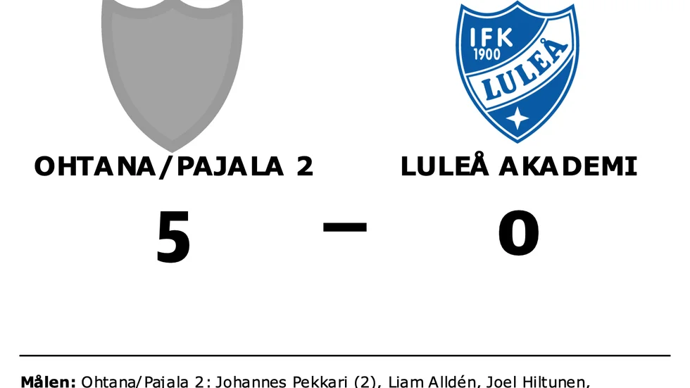 Ohtana/Pajala 2 vann mot Luleå Akademi
