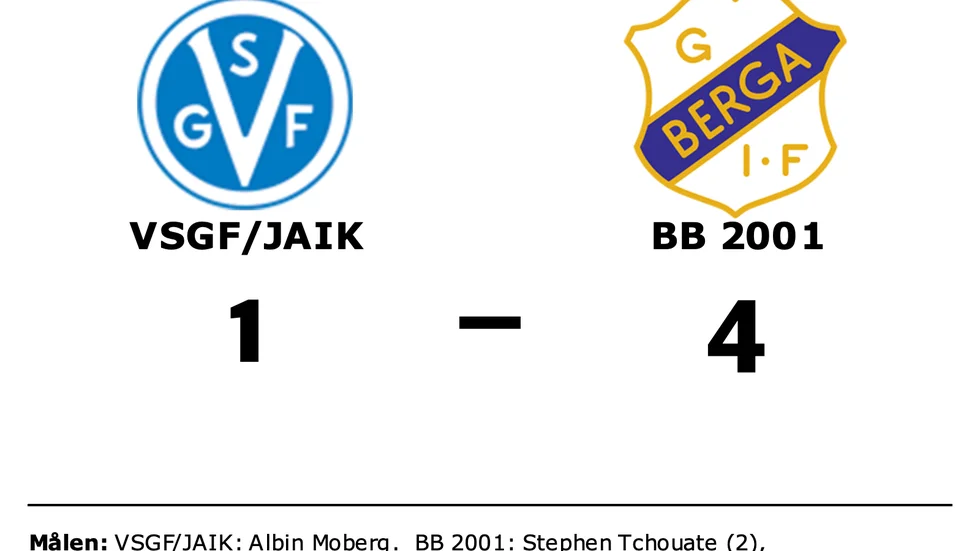 VSGF/JAIK förlorade mot BB 2001