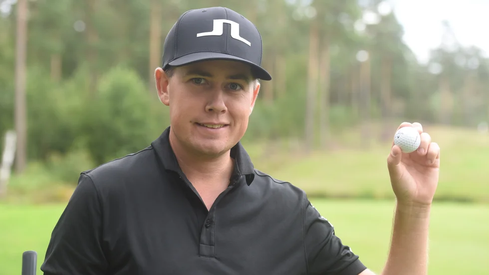 Marcus Svensson lyckades att göra hole in one på Tobos åttonde hål under söndagens tävling JMC Open.