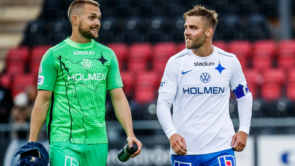 Oscar Jansson och Christoffer Nyman kunde fira ihop efter segern.