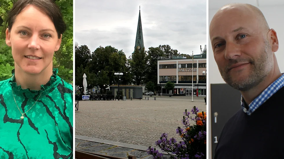Annelie Almérus (M) och Tillväxt Motalas Magnus Lindberg välkomnar Fastators köp i centrum.