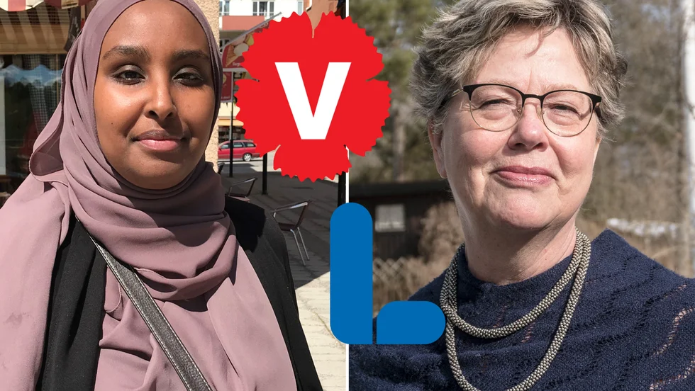 Huda Omar (V) och Berit Hyllbrant (L) delar inte samma åsikt kring förkortad arbetstid.