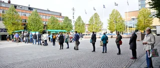 Många köade för att handla närproducerat
