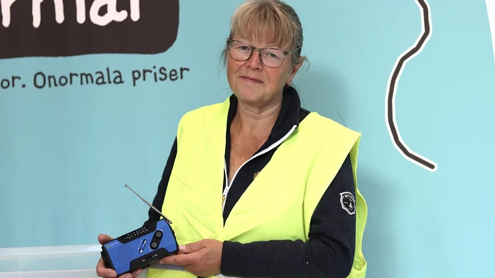 Lena Lundman Westberg, från Civilförsvarsförbudet, är på plats i Citykompaniet för att sprida kunskap under krisberedskapsveckan.