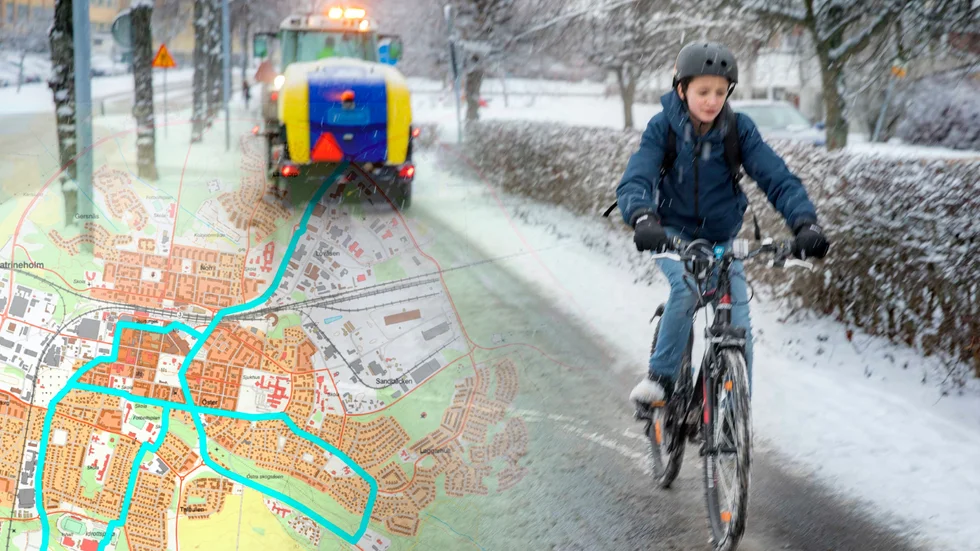 Nu återkommer sopsaltningen till Katrineholm. Cyklister kan se fram emot sommarväglag på cykelbanorna.