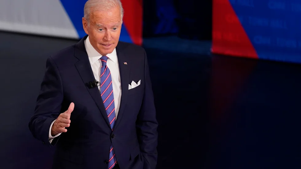 USA:s president Joe Biden vid ett tv-framträdande i oktober.