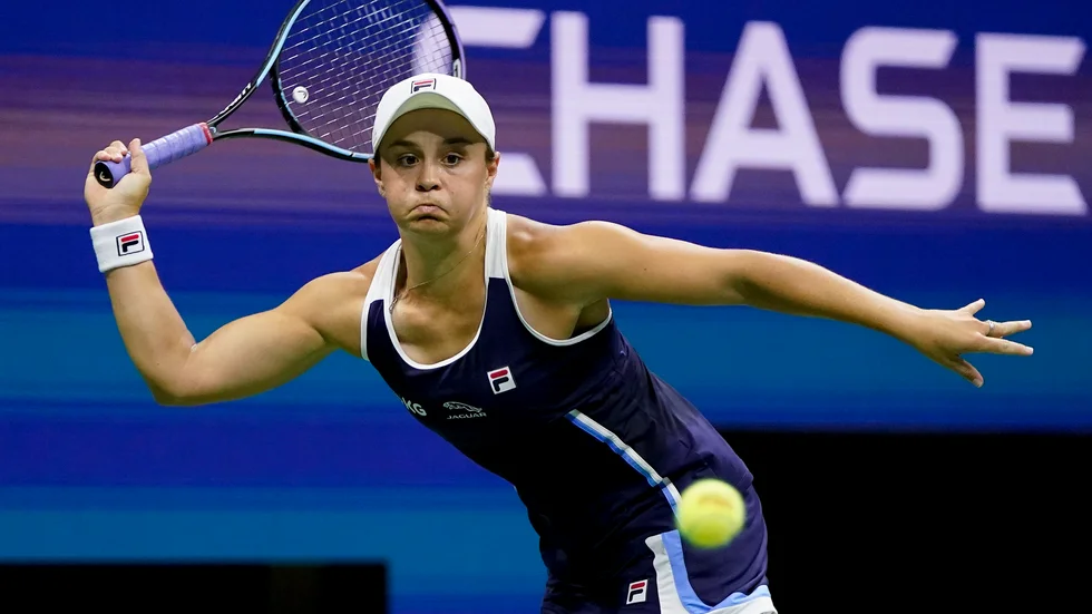 Ashleigh Barty under sin sista match för säsongen, i US Open i september.