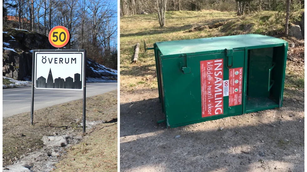 Hur Emmaus-Åkvarns container hamnat på grusplanen "stenkrossen", i utkanten av Överum, är okänt. "Vi är mycket glada över att kunna hämta hem den igen", säger kanslist Kenny Larsson. 