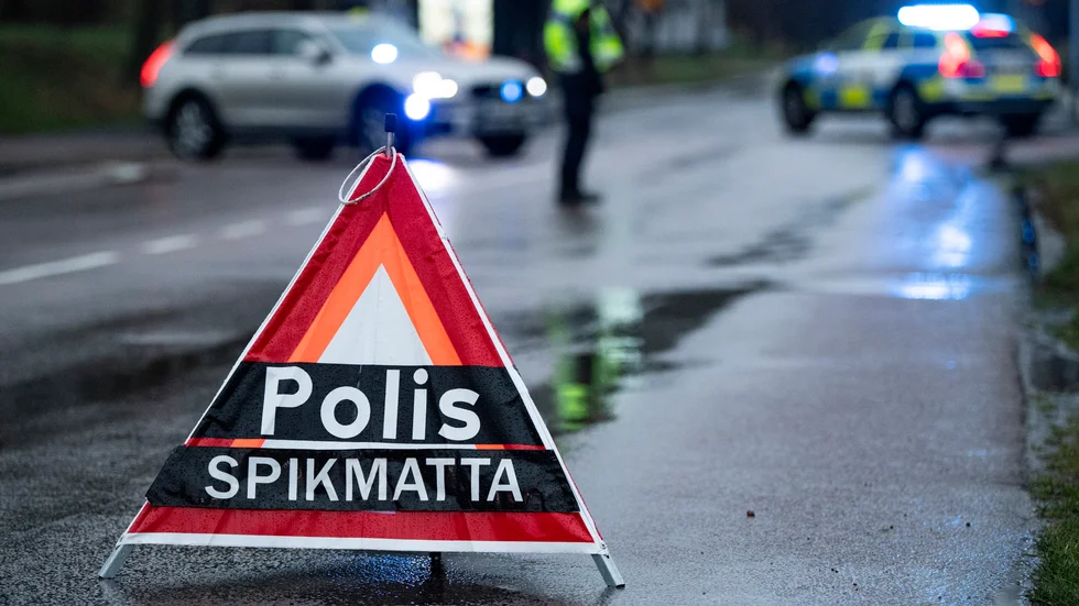 Polisen lade ut spikmatta för att att stoppa mannen. Arkivbild.