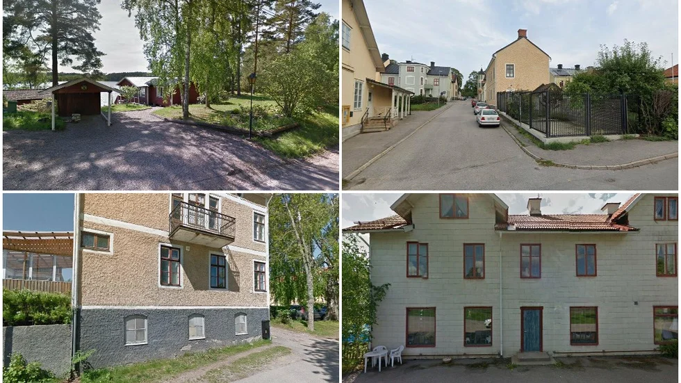 Hyltingeö Ektomta, Köpmangatan 2, Järnvägsgatan 3 och Kungsbackavägen 15
