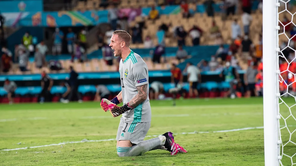 Robin Olsen gjorde en briljant match mot Spanien.