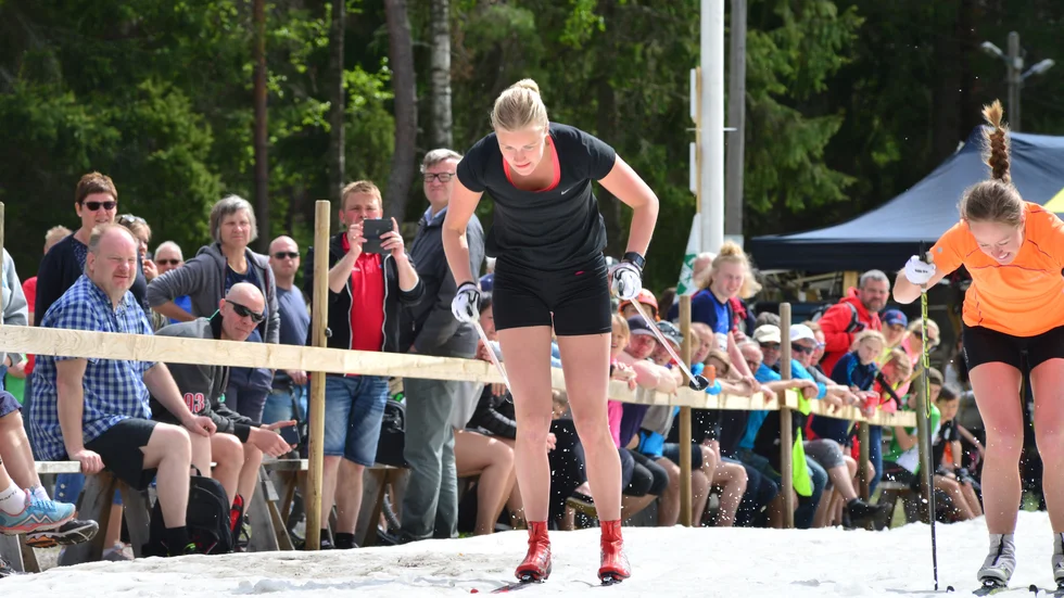 Julia Jansson i skidsprinten på Ottarsborg. Arrangören IK Rex jobbar för att Ottarsloppet ska genomföras som vanligt på Kristi Himmelfärds dag. (Arkivbild)
