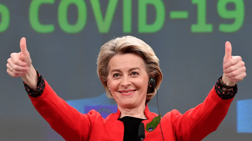 EU-kommissionens Ursula von der Leyen har länge tryckt på för vaccinpass. 