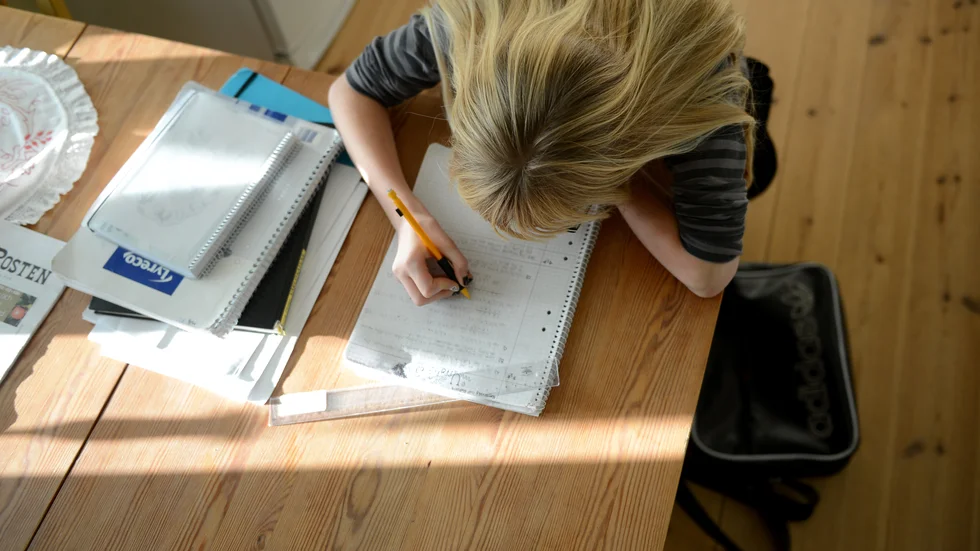 "Vissa anser att läxor borde göras hemma och att skolarbetet ska göras i skolan, men jag håller inte med om det" skriver insändarskribenten.