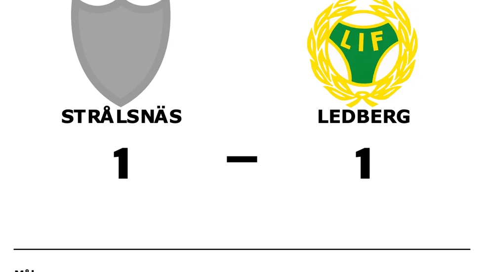 Strålsnäs FF spelade lika mot Ledbergs IF