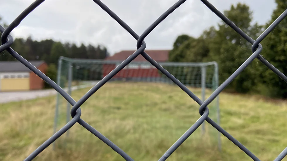 Många av gräsytorna vid Lövsta hålls klippta, men den gamla fotbollsplanen är igenvuxen.
