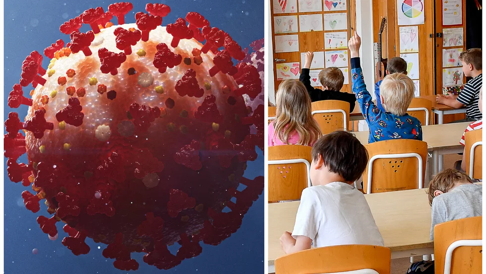 Den nya mutationen av coronaviruset kan infektera fullvaccinerade. Två elever på Brännkärrsskolan i Alsike bekräftades förrra veckan vara smittade. Arkivbild.