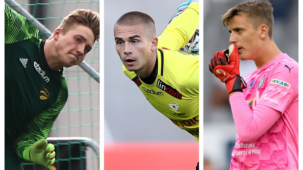 Efter utlåningen av Felix Jakobsson (i mitten) har Sylvia Daniel Lidetoft (till vänster) och Wille Jakobsson (till höger) att välja mellan på målvaktsposten. Men Daniel har varit skadad, Wille är inte spelklar...