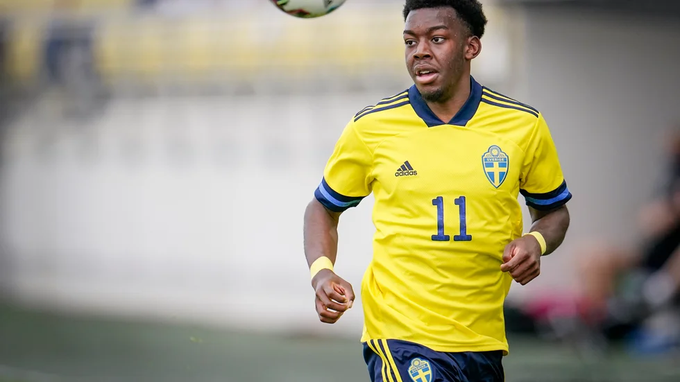 Anthony Elanga har gjort sju mål på åtta U21-landskamper för Sverige. Blir det A-landslagsdebut mot Tjeckien nästa vecka? Arkivbild.