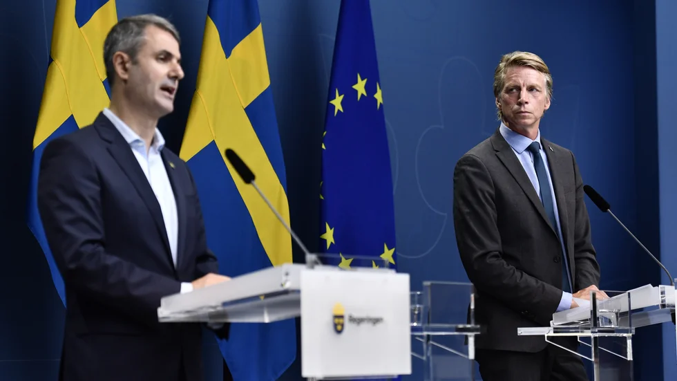 Näringsminister Ibrahim Baylan, miljö- och klimatminister Per Bolund.