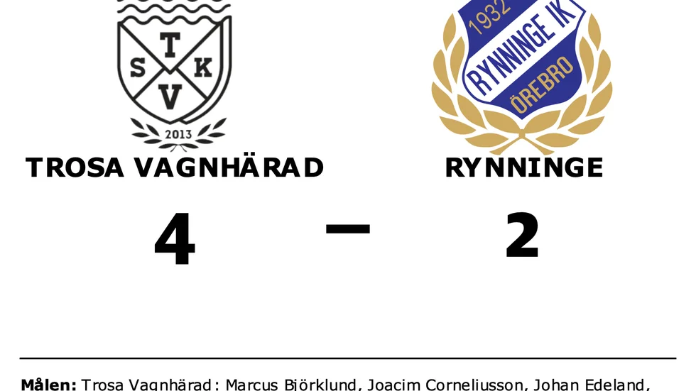 Trosa Vagnhärad vann mot Rynninge