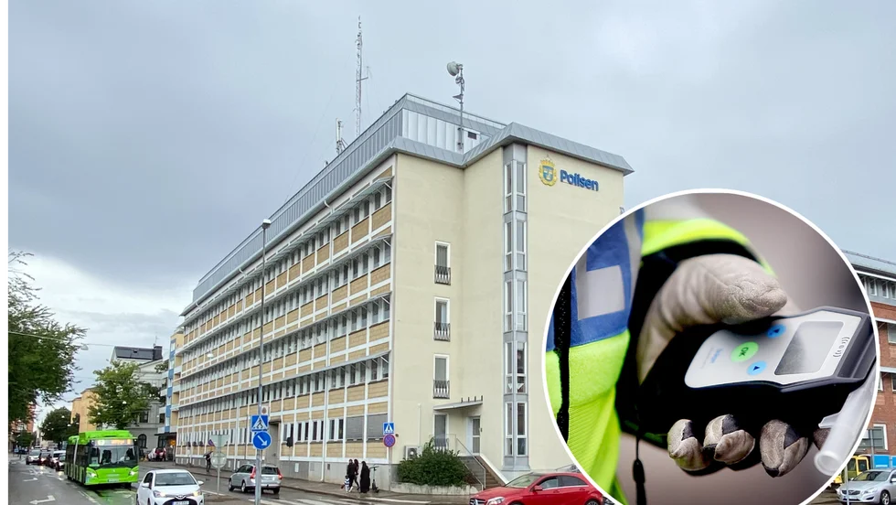 Polismannens alkoholnivå överskred gränsen för grovt rattfylleri.