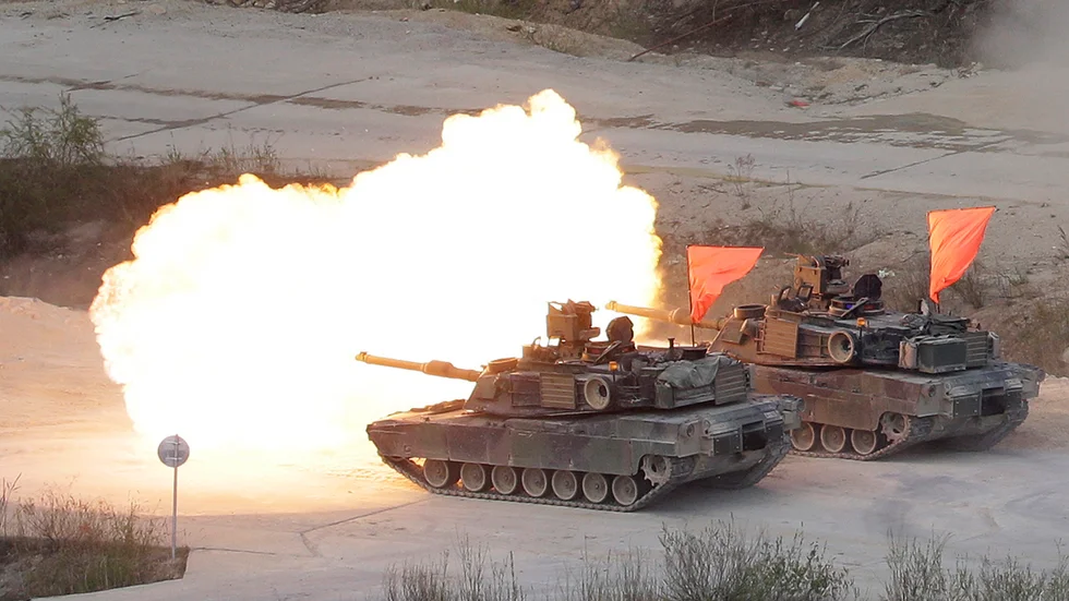 Nordkorea kritiserar i vanlig ordning Sydkoreas och USA:s årliga gemensamma militärövningar. Bilden är från en tidigare övning. Arkivbild.