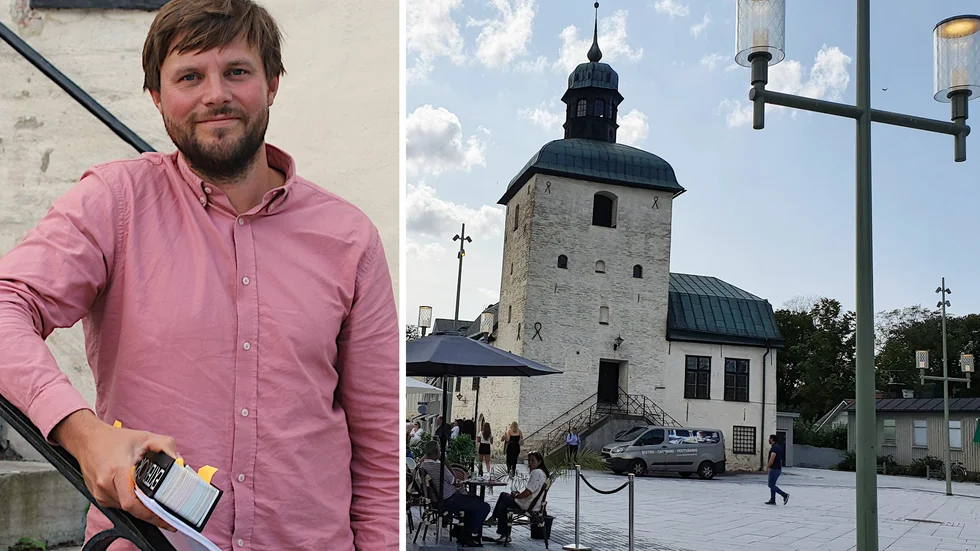 Petter Frid, stadsarkitekt, berättar om hur Rådhusets fasad nu ska restaureras.