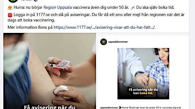 Uppsala kommuns facebooksida.