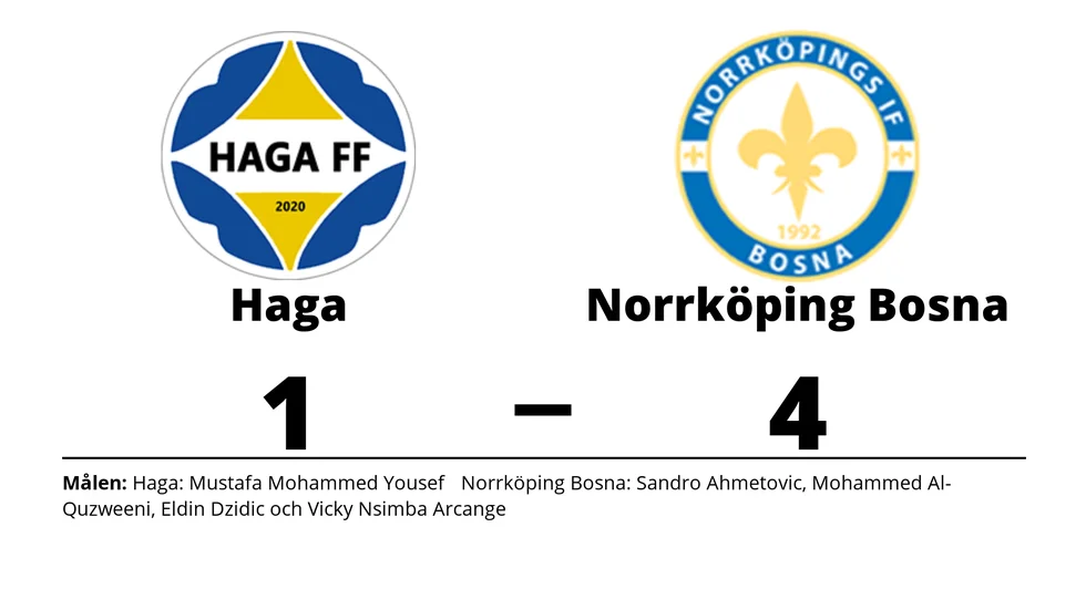 Haga FF förlorade mot Norrköpings IF Bosna