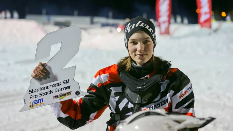 TVÅA. Matilda Johansson tog silver i den första deltävlingen i årets SM i skotercross. (Arkivbild).