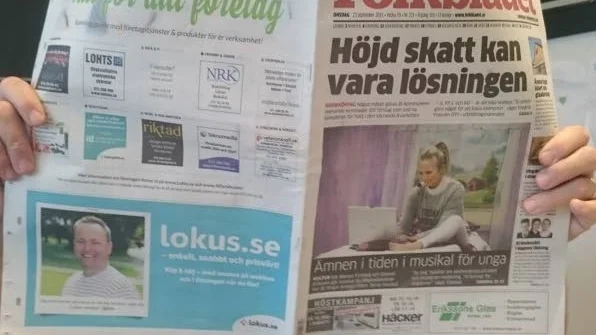 Folkbladet på söndag. I dag kommer vi ut utan papper.