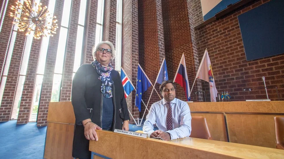 Moderaterna Charlotte Elworth och Daniel Bergman är två av tolv hundraprocentig närvaro och två av nio som varit på samtliga möten.