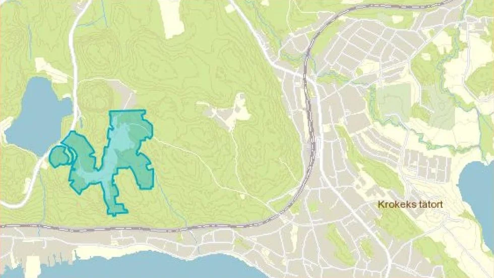 I känsligt område. Den planerade nya bebyggelsen ligger flera kilometer från Krokeks tätort.