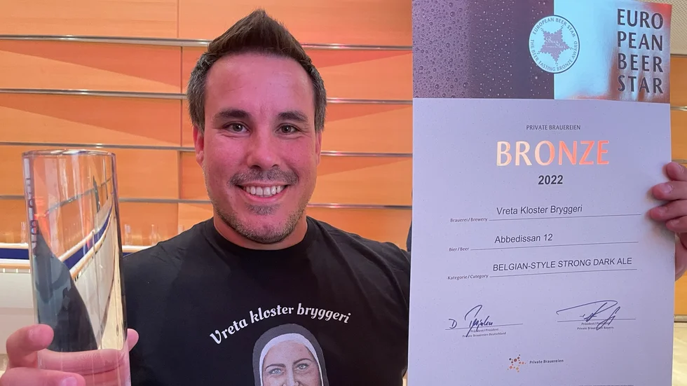 Andreas Fejes i samband med att han tog brons i European Beer Star i september förra året.