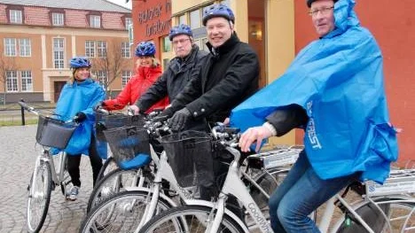 Fr v Anna-Lena Johansson, tekniska kontoret, Caroline Ottosson (C), Ingemar Andersson (M), Magnus Berge (C) och Michael Botvidsson, teknisk chef