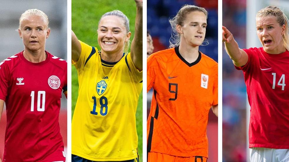 Pernille Harder, Fridolina Rolfö, Vivianne Miedema och Ada Hegerberg är fyra skarpa EM-profiler.