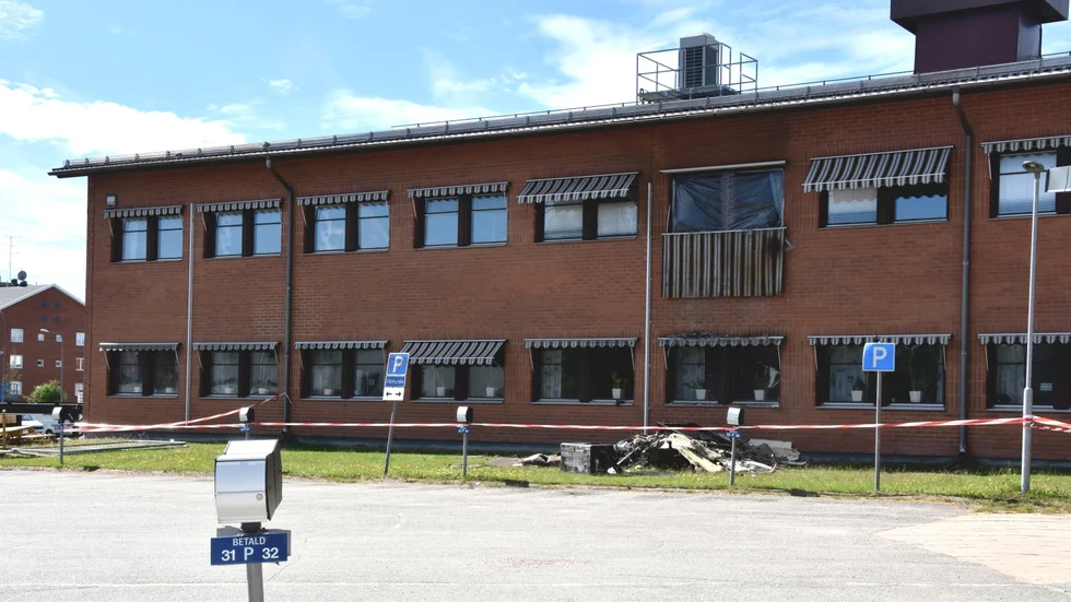 Den eldhärjade fastigheten i Kalix.