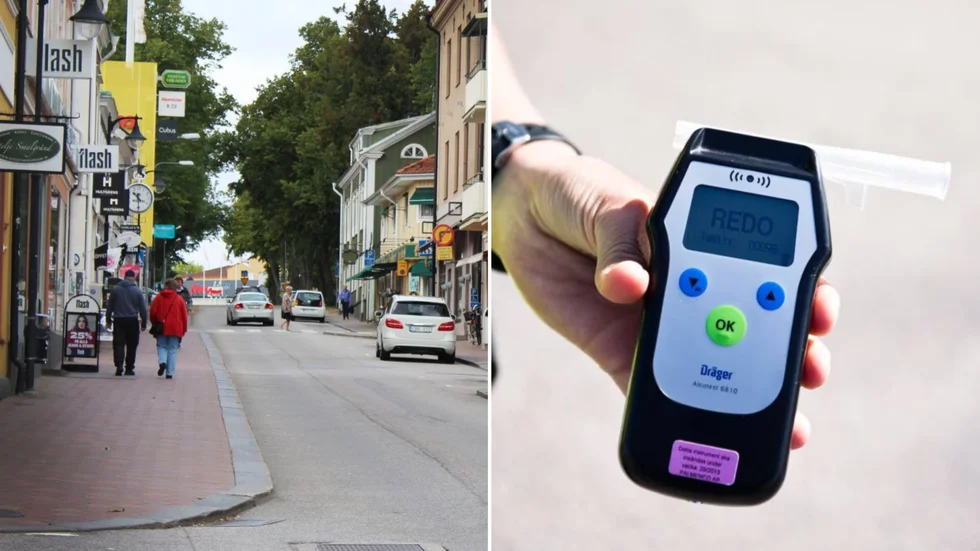 Mannen körde uppför Storgatan samtidigt som han hade 0,16 milliliter alkohol per liter utandningsluft.