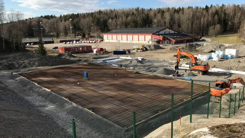 Nya sporthallen byggs i Hagstumosse.