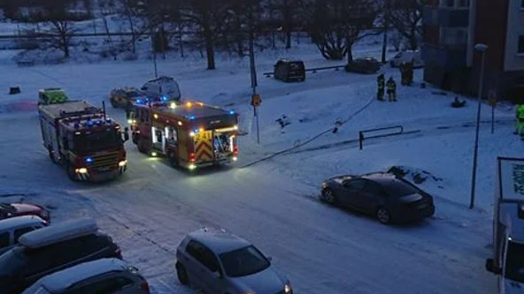 Räddningstjänsten larmades till Björkvägen 17.15.
