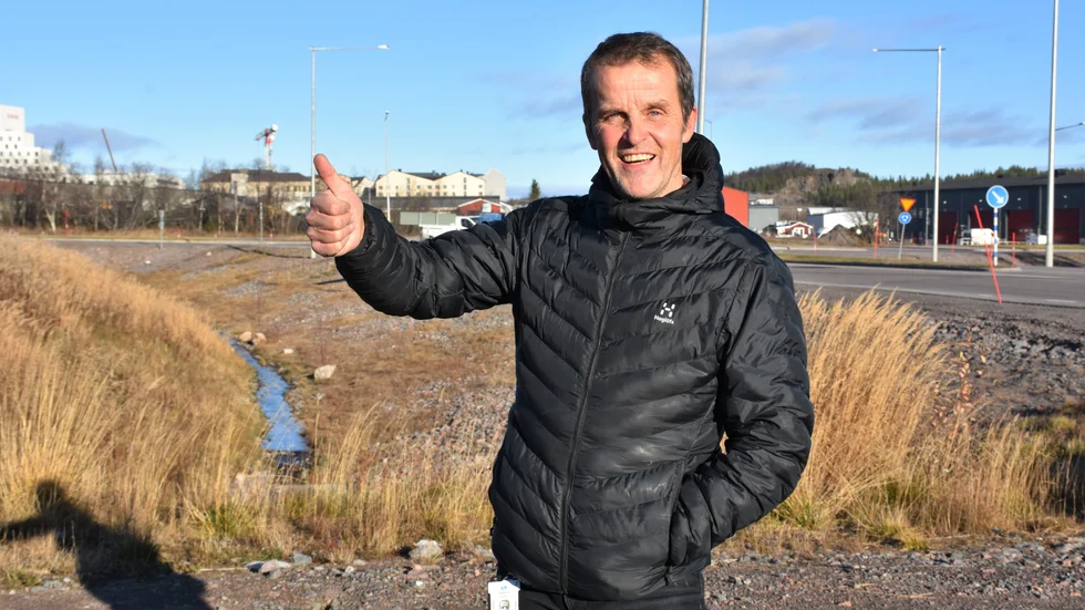 Gunnar Selberg vid en av tomterna som pekats ut för nytt sjukhus. Arkivbild.