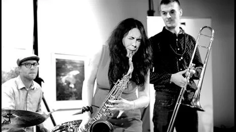 UTMANAR JAZZIDIOMET. Elin Larsson Group spelade på Konsthallen i Kulturens hus på fredagseftermiddagen.